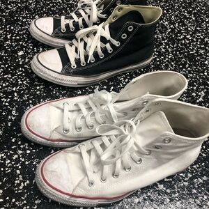 Converse All Star White & Black High-Top Sneakers 2 pairs